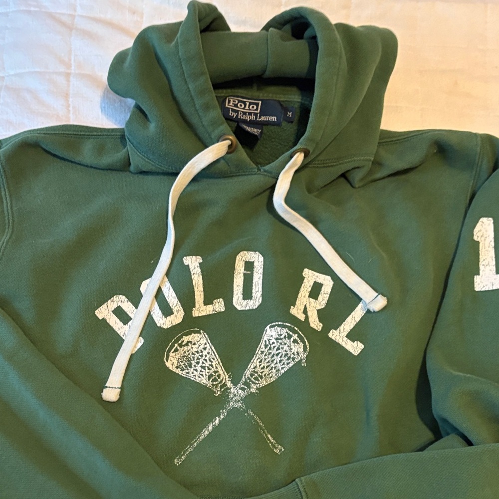 Polo by Ralph Lauren Olive Green Hoodie with White Accents